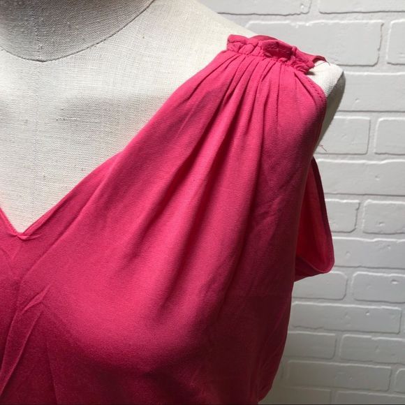 NWT Zara W&B Collection Womens Pink Cropped Double-V Tank Top Shirt M - Picture 5 of 11
